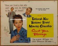a171 COUNT YOUR BLESSINGS half-sheet movie poster '59 Deborah Kerr, Brazzi