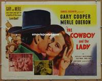 a177 COWBOY & THE LADY half-sheet movie poster R54 Gary Cooper, Oberon