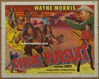 a206 DESERT PURSUIT half-sheet movie poster '52 Wayne Morris, Grey