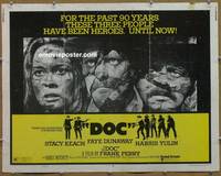a217 DOC half-sheet movie poster '71 Stacy Keach, Faye Dunaway, Yulin