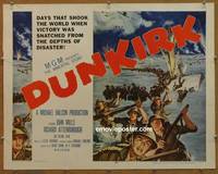a227 DUNKIRK half-sheet movie poster '58 Richard Attenborough, John Mills