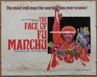 a240 FACE OF FU MANCHU half-sheet movie poster '65 Christopher Lee, Rohmer