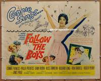 a259 FOLLOW THE BOYS half-sheet movie poster '63 Connie Francis sings!