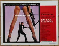 a263 FOR YOUR EYES ONLY half-sheet movie poster '81 Moore as James Bond!