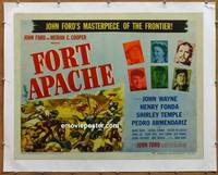 a003 FORT APACHE linen half-sheet movie poster '48 John Wayne, Henry Fonda