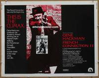 a269 FRENCH CONNECTION 2 half-sheet movie poster '75 Frankenheimer, Hackman
