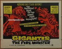 a298 GIGANTIS THE FIRE MONSTER half-sheet movie poster '59 Godzilla!