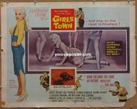a304 GIRLS TOWN half-sheet movie poster '59 Mamie Van Doren, Mel Torme