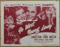a309 GO WEST YOUNG LADY half-sheet movie poster R51 Singleton, Ford