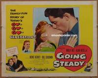 a314 GOING STEADY half-sheet movie poster '58 romance, teens in love!