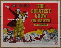 a323 GREATEST SHOW ON EARTH half-sheet movie poster R70s Cecil B. DeMille