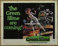 a326 GREEN SLIME half-sheet movie poster '69 classic cheesy sci-fi!