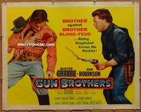 a328 GUN BROTHERS half-sheet movie poster '56 Buster Crabbe