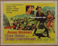 a333 GUNS OF FORT PETTICOAT half-sheet movie poster '57 Audie Murphy