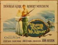 a350 HEAVEN KNOWS MR ALLISON half-sheet movie poster '57 Robert Mitchum