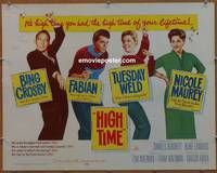 a356 HIGH TIME half-sheet movie poster '60 Crosby, Fabian, Weld, Maurey