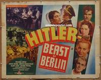a359 HITLER - BEAST OF BERLIN half-sheet movie poster '39 Alan Ladd
