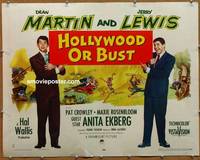 a365 HOLLYWOOD OR BUST half-sheet movie poster '56 Dean Martin, Jerry Lewis