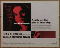 a367 HOME BEFORE DARK half-sheet movie poster '58 Jean Simmons, O'Herlihy