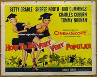a384 HOW TO BE VERY, VERY POPULAR half-sheet movie poster '55 Betty Grable