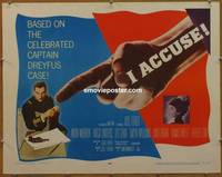 a388 I ACCUSE half-sheet movie poster '57 Jose Ferrer, lawyer!
