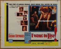 a390 I WANT TO LIVE style B half-sheet movie poster '58 Susan Hayward