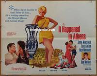 a403 IT HAPPENED IN ATHENS half-sheet movie poster '62 Jayne Mansfield