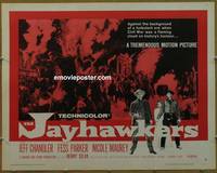 a412 JAYHAWKERS style A half-sheet movie poster '59 Jeff Chandler, Parker