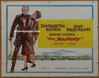a421 JOURNEY style T half-sheet movie poster '58 Yul Brynner, Deborah Kerr
