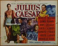 a425 JULIUS CAESAR half-sheet movie poster '53 Marlon Brando, James Mason