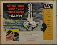 a433 KEY style A half-sheet movie poster '58 William Holden, Sophia Loren