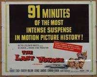a463 LAST VOYAGE half-sheet movie poster '60 Robert Stack, Woody Strode