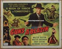 a464 LAW & ORDER half-sheet movie poster R50 Guns A'Blazin, Huston