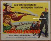 a465 LAWLESS '80s half-sheet movie poster '57 Buster Crabbe with rifle!
