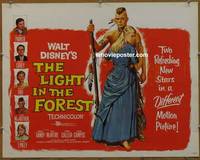 a476 LIGHT IN THE FOREST half-sheet movie poster '58 Disney, Fess Parker