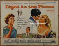 a477 LIGHT IN THE PIAZZA half-sheet movie poster '61 De Havilland, Mimieux