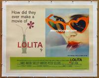 a004 LOLITA linen half-sheet movie poster '62 Stanley Kubrick, James Mason