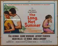 a489 LONG HOT SUMMER half-sheet movie poster '58 Paul Newman, Woodward