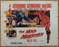 a499 MAD MAGICIAN half-sheet movie poster '54 Vincent Price, Mary Murphy