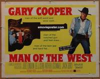a505 MAN OF THE WEST half-sheet movie poster '58 fast draw Gary Cooper!