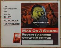 a506 MAN ON A STRING half-sheet movie poster '60 Ernest Borgnine, Mathews