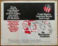 a508 MANCHURIAN CANDIDATE half-sheet movie poster '62 Frank Sinatra