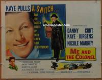 a525 ME & THE COLONEL half-sheet movie poster '58 Danny Kaye, Jurgens