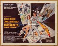 a538 MOONRAKER style B Spanish/US half-sheet movie poster '79 Moore as Bond