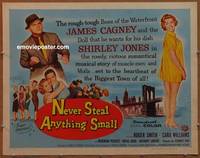 a557 NEVER STEAL ANYTHING SMALL half-sheet movie poster '59 James Cagney