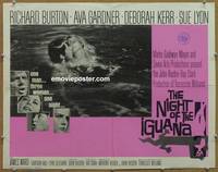 a560 NIGHT OF THE IGUANA half-sheet movie poster '64 Burton, Gardner, Lyon