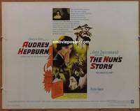a565 NUN'S STORY half-sheet movie poster '59 religious Audrey Hepburn!