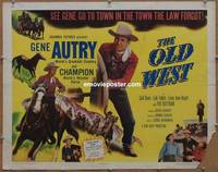 a572 OLD WEST half-sheet movie poster '52 Gene Autry rides Champion!