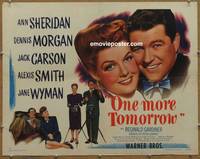 a577 ONE MORE TOMORROW half-sheet movie poster '46 Ann Sheridan, Morgan