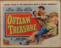 a584 OUTLAW TREASURE half-sheet movie poster '55 Adele Jergens